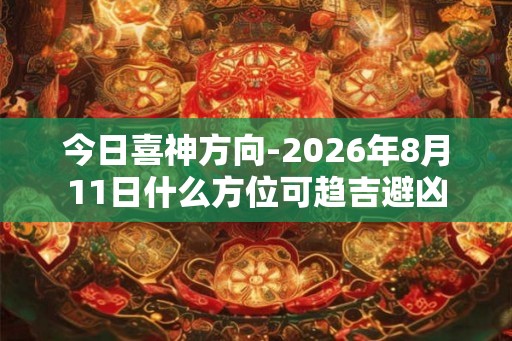 今日喜神方向-2026年8月11日什么方位可趋吉避凶