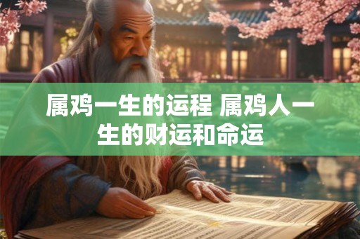 属鸡一生的运程 属鸡人一生的财运和命运