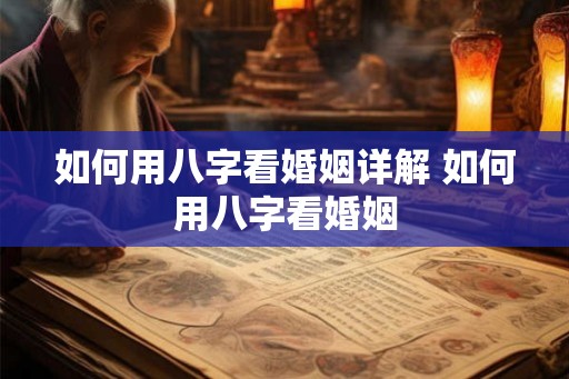 如何用八字看婚姻详解 如何用八字看婚姻