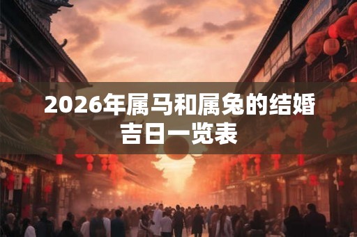 2026年属马和属兔的结婚吉日一览表