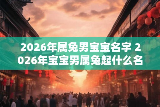2026年属兔男宝宝名字 2026年宝宝男属兔起什么名字