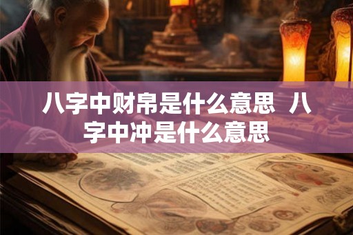 八字中财帛是什么意思 八字中冲是什么意思 八字中财帛是什么意思 八字中冲是什么意思