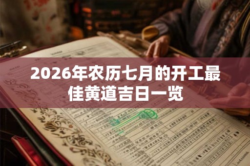 2026年农历七月的开工最佳黄道吉日一览