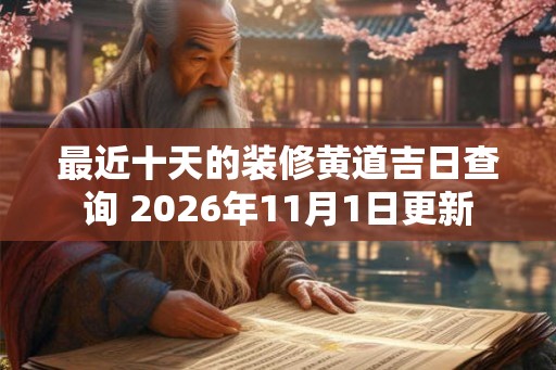 最近十天的装修黄道吉日查询 2026年11月1日更新