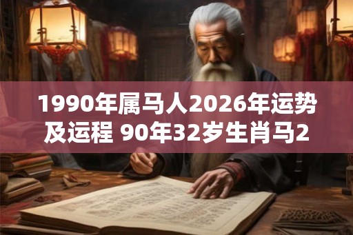 1990年属马人2026年运势及运程 90年32岁生肖马2026年每月运势