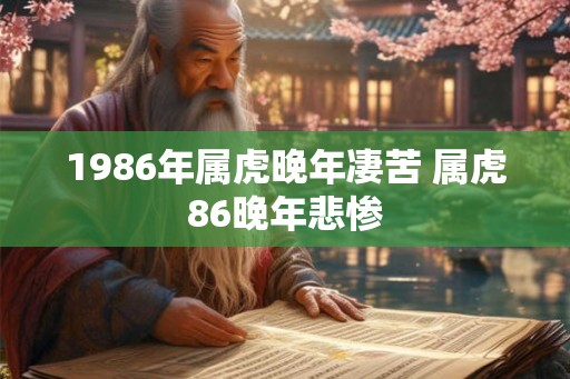 1986年属虎晚年凄苦 属虎86晚年悲惨