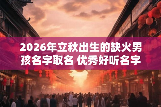 2026年立秋出生的缺火男孩名字取名 优秀好听名字推荐