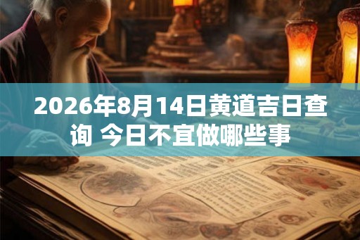 2026年8月14日黄道吉日查询 今日不宜做哪些事