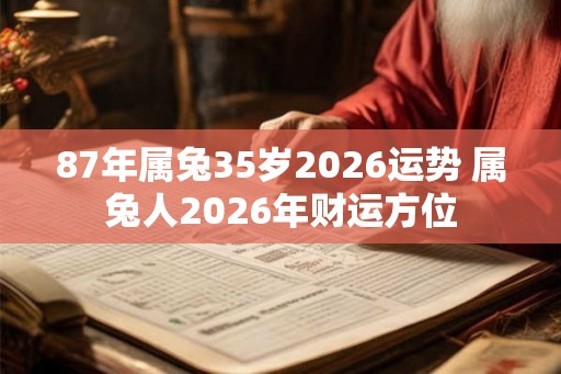 87年属兔35岁2026运势 属兔人2026年财运方位