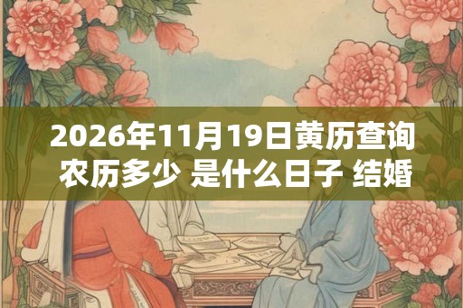 2026年11月19日黄历查询 农历多少 是什么日子 结婚吉时