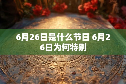 6月26日是什么节日 6月26日为何特别