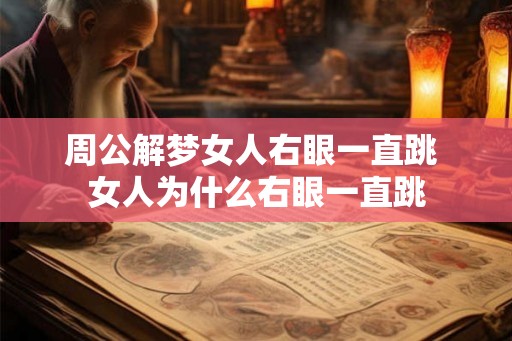 周公解梦女人右眼一直跳 女人为什么右眼一直跳