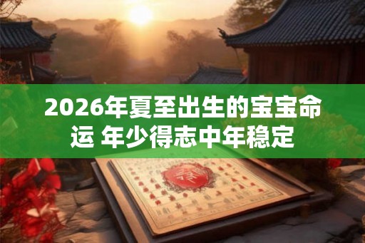 2026年夏至出生的宝宝命运 年少得志中年稳定