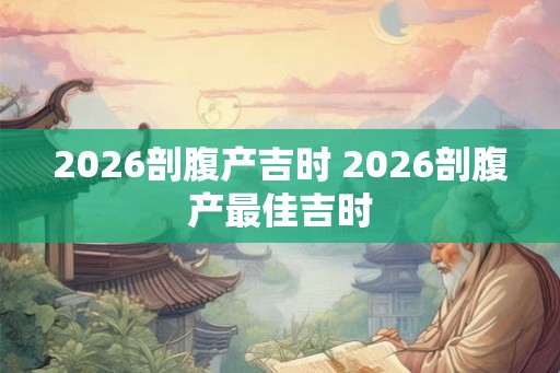 2026剖腹产吉时 2026剖腹产最佳吉时