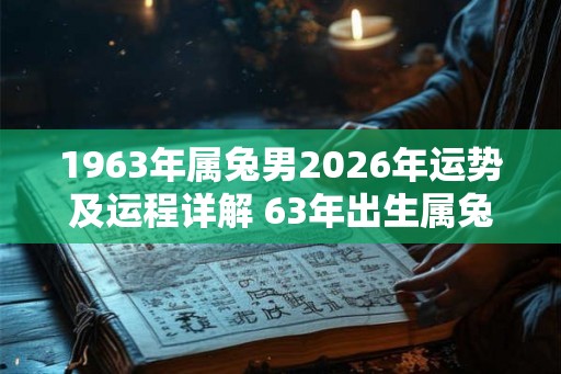 1963年属兔男2026年运势及运程详解 63年出生属兔人2026全年每月运势男性