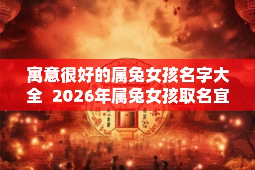 寓意很好的属兔女孩名字大全  2026年属兔女孩取名宜用字