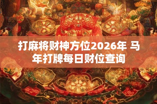 打麻将财神方位2026年 马年打牌每日财位查询
