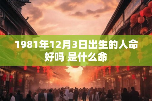 1981年12月3日出生的人命好吗 是什么命