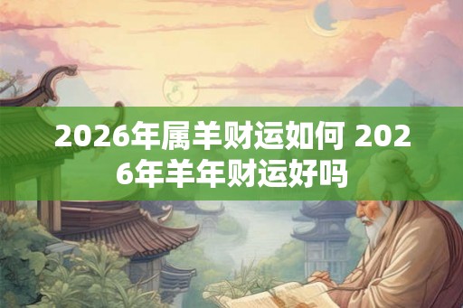 2026年属羊财运如何 2026年羊年财运好吗