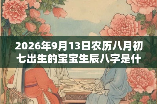 2026年9月13日农历八月初七出生的宝宝生辰八字是什么
