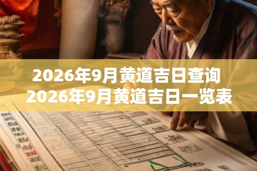 2026年9月黄道吉日查询 2026年9月黄道吉日一览表