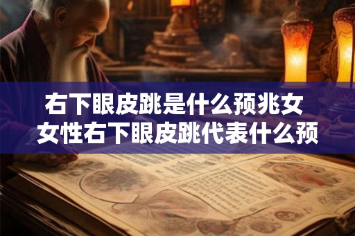 右下眼皮跳是什么预兆女 女性右下眼皮跳代表什么预兆