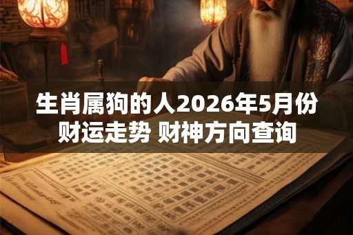 生肖属狗的人2026年5月份财运走势 财神方向查询