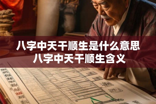 八字中天干顺生是什么意思 八字中天干顺生含义