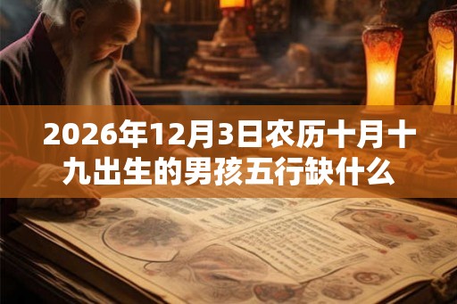 2026年12月3日农历十月十九出生的男孩五行缺什么