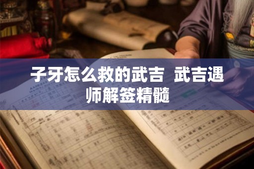 子牙怎么救的武吉  武吉遇师解签精髓