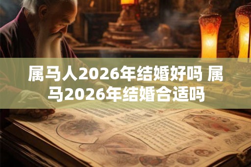 属马人2026年结婚好吗 属马2026年结婚合适吗
