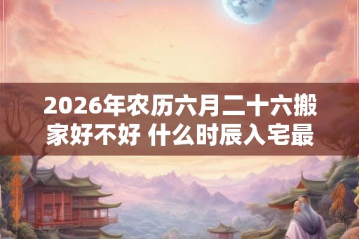 2026年农历六月二十六搬家好不好 什么时辰入宅最好 2026年农历六月二十六搬家好不好 什么时辰入宅最好
