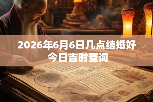 2026年6月6日几点结婚好 今日吉时查询