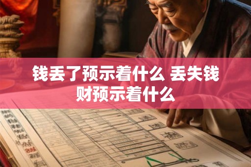 钱丢了预示着什么 丢失钱财预示着什么