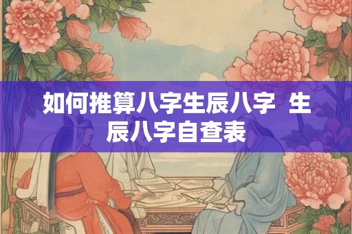 如何推算八字生辰八字  生辰八字自查表