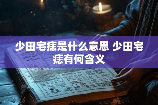 少田宅痣是什么意思 少田宅痣有何含义