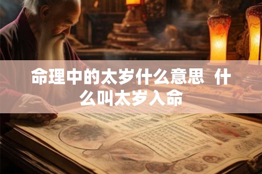 命理中的太岁什么意思  什么叫太岁入命