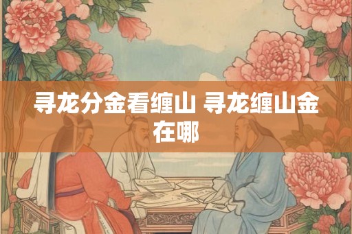 寻龙分金看缠山 寻龙缠山金在哪 寻龙分金看缠山 寻龙缠山金在哪