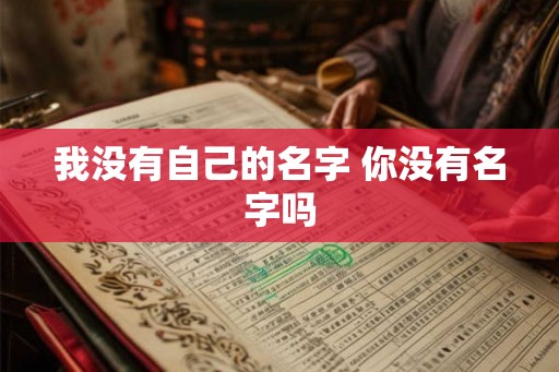 我没有自己的名字 你没有名字吗 我没有自己的名字 你没有名字吗