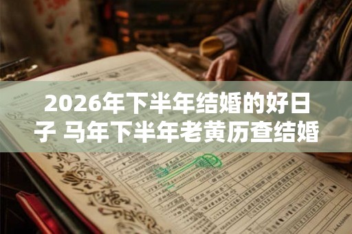 2026年下半年结婚的好日子 马年下半年老黄历查结婚吉日