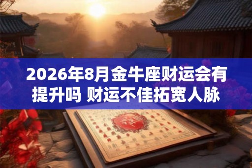 2026年8月金牛座财运会有提升吗 财运不佳拓宽人脉 2026年8月金牛座财运会有提升吗 财运不佳拓宽人脉