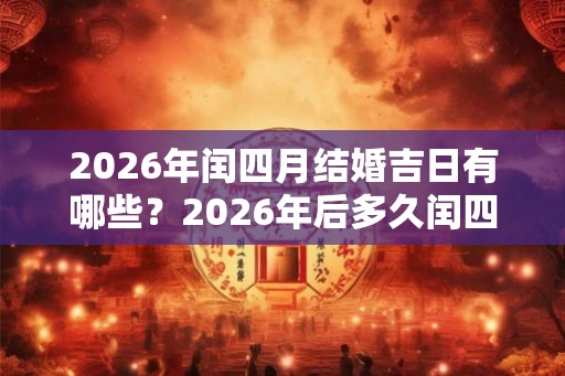 2026年闰四月结婚吉日有哪些?2026年后多久闰四月? 2026年闰四月结婚吉日有哪些?2026年后多久闰四月?