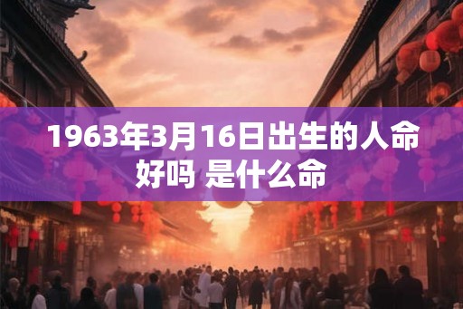 1963年3月16日出生的人命好吗 是什么命