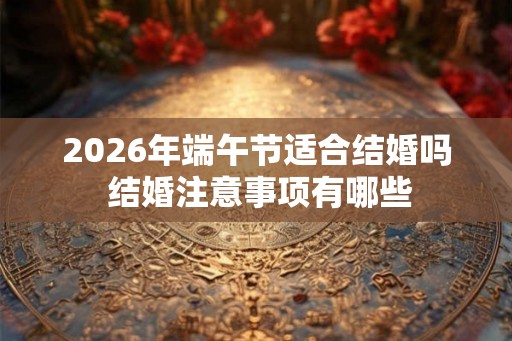 2026年端午节适合结婚吗 结婚注意事项有哪些