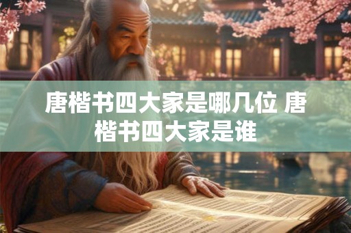 唐楷书四大家是哪几位 唐楷书四大家是谁