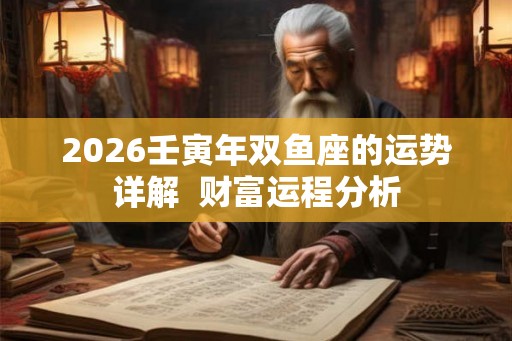 2026壬寅年双鱼座的运势详解  财富运程分析