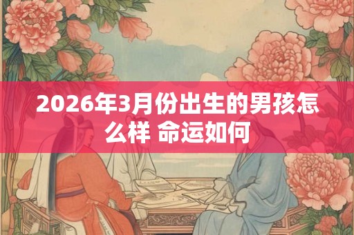 2026年3月份出生的男孩怎么样 命运如何