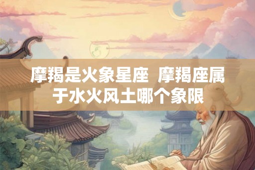 摩羯是火象星座  摩羯座属于水火风土哪个象限