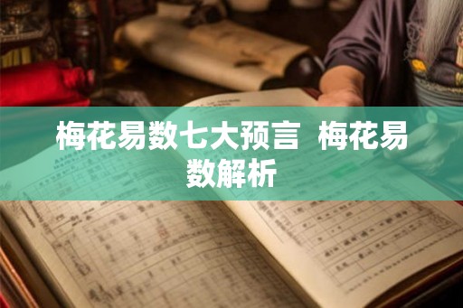 梅花易数七大预言 梅花易数解析 梅花易数七大预言 梅花易数解析