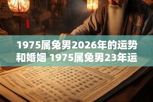 1975属兔男2026年的运势和婚姻 1975属兔男23年运势婚姻如何 1975属兔男2026年的运势和婚姻 1975属兔男23年运势婚姻如何